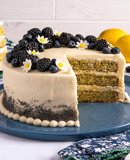 Lemon Poppy Seed Layer Cake