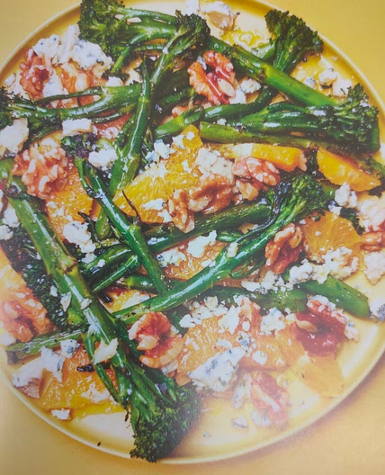 Charred tenderstem with oranges, blue cheese & walnuts