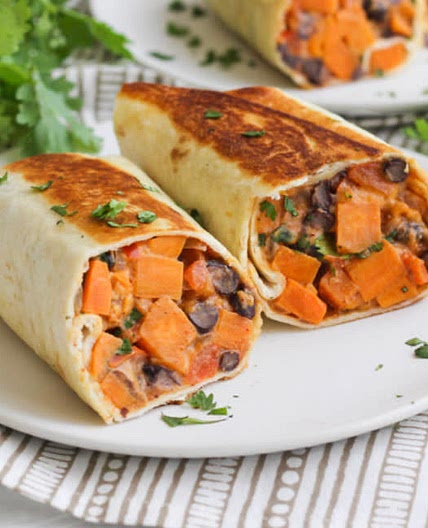 Black bean and sweet potato burrito 