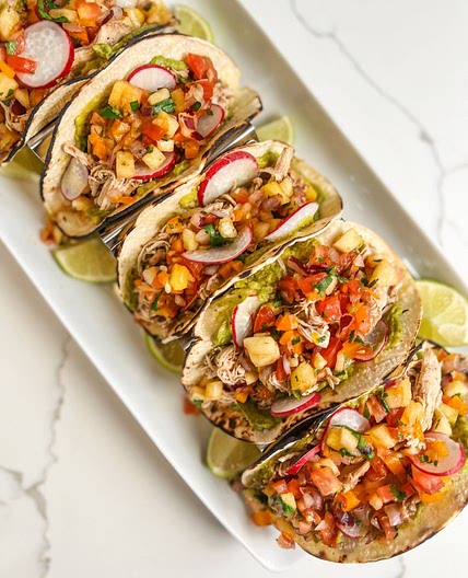 Jamaican Inspired Chicken Tacos with Pineapple Salsa