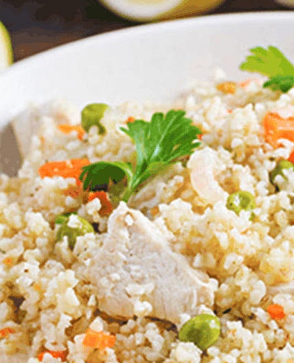 Couscous with chicken and peas