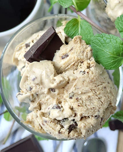 No-Churn Mint Chocolate Coffee Ice Cream