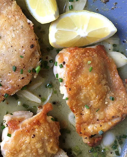 Skillet Lemon Garlic Chicken Thighs