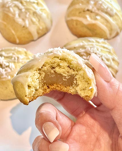 Pandan Coconut (Onde Onde) Mochi Cookies