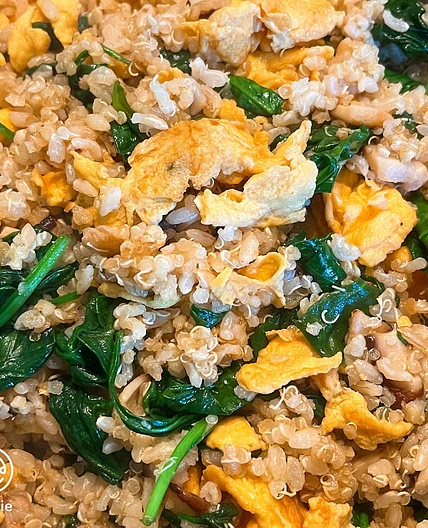 Egg and Mixed Vegetable Fried Brown Rice
