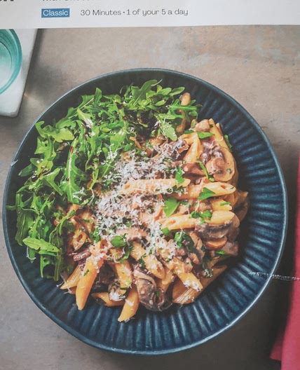 HF Creamy Double Mushroom Penne with Cheese