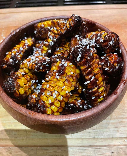 BBQ Whiskey Glazed Corn Ribs