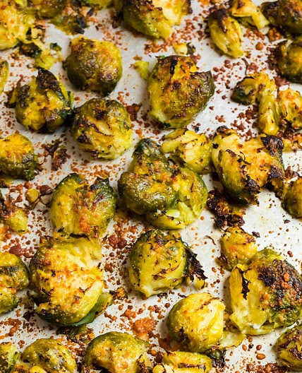 Crispy Smashed Roasted Brussels Sprouts
