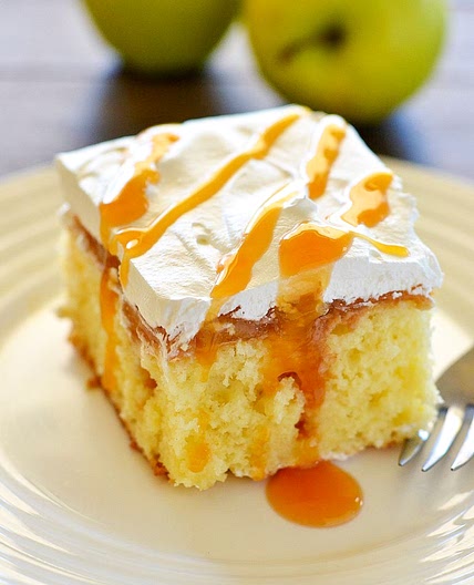 Caramel Apple Poke Cake