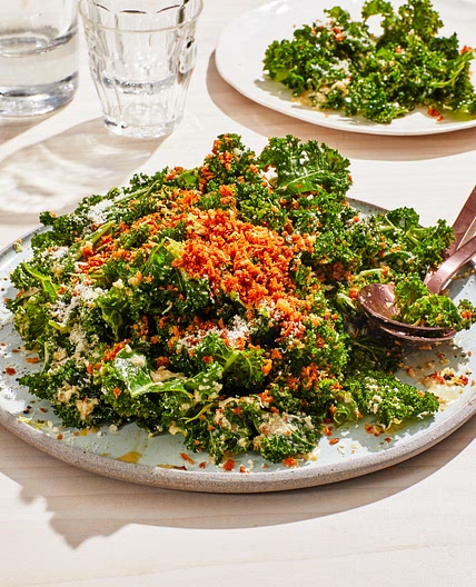 Kale Caesar Salad With Lemony Breadcrumbs