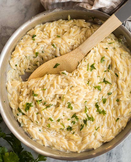 Garlic Parmesan Orzo Pasta