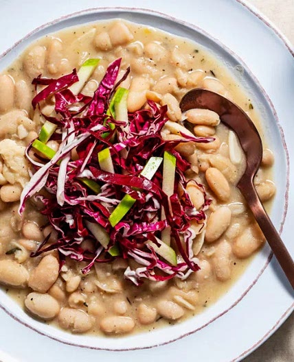 White Bean Stew With Garlic and Rosemary and Radicchio-Apple Salad - Ellie Krieger