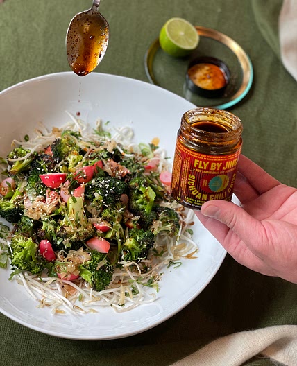 Charred Broccoli Chili Crisp Salad