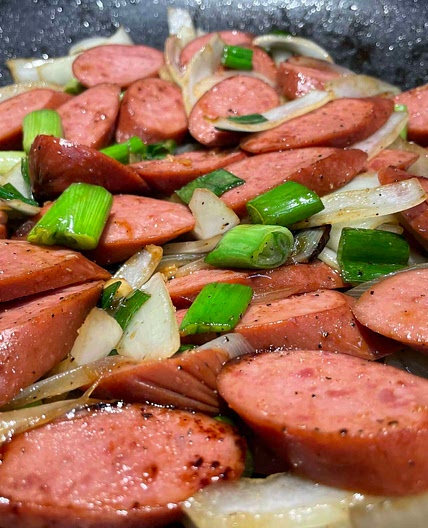 Smoked Sausages stir fried with Oyster Sauce