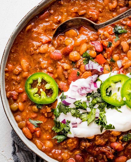 Instant Pot Vegetarian Chili with dry beans