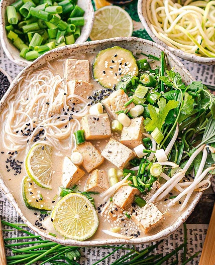 Thai green curry noodle soup