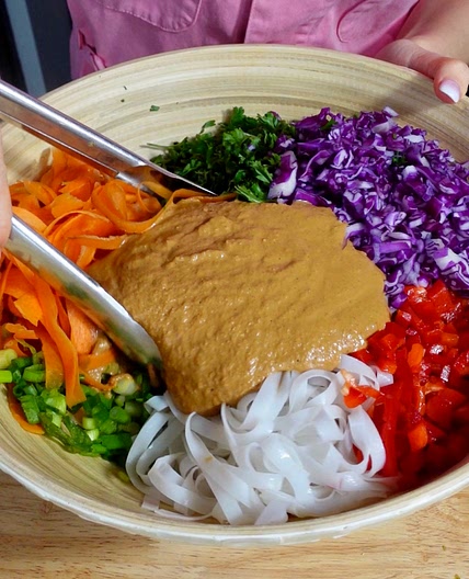 Cold Noodle Salad With 3 Nut Dressing