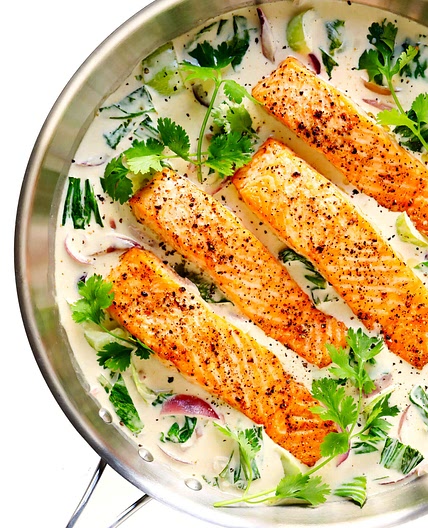 Green Salmon Curry
