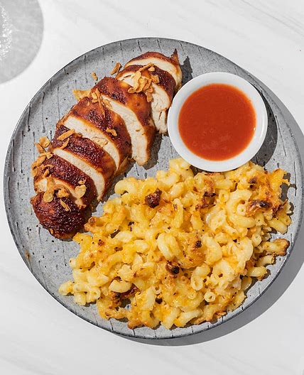 BBQ Chicken Breast with Mac & Cheese
