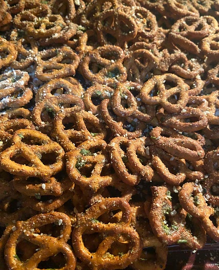 Everything spicy ranch pretzels 