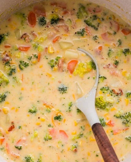 Hearty creamy chicken soup