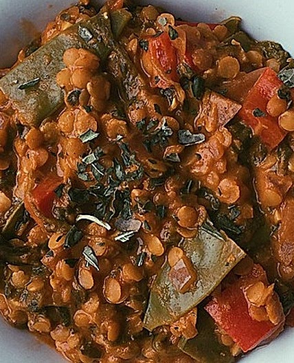 Einfaches Rote-Linsen-Spinat-Curry
