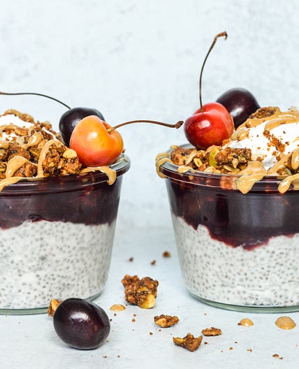 Fertility-Boosting Cherry Chia Pudding Parfait
