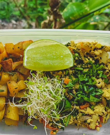 Tofu Scramble with Roasted Sweet Potatoes