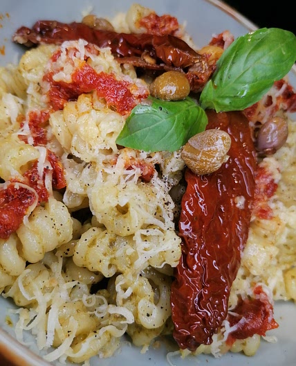 NDUJA AND PESTO FUSILLI BUCATI