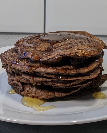 Vegan Chocolate Protein Pancakes