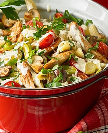 One Pot Pasta mit Pute und Pilzen