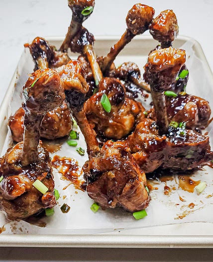 Quick Air Fryer Chicken Lollipops with Honey-Soy Garlic Sauce