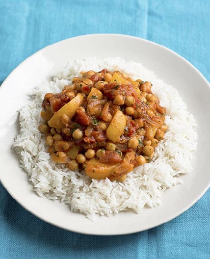 Peach and chickpea curry