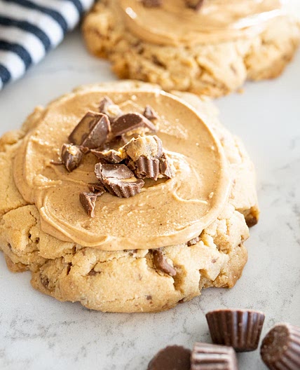 Copycat Crumbl Peanut Butter Cup Cookies