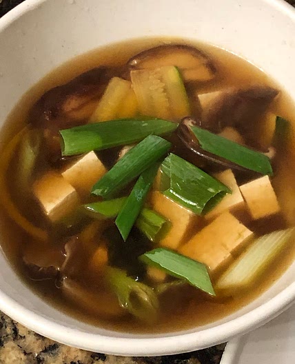 Buddhist Temple style Shiitake Soup:  Kenchinjiru