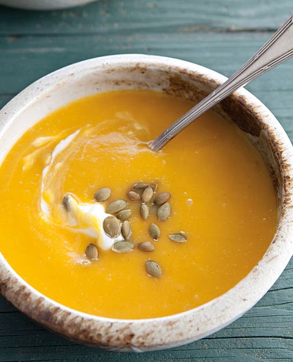 Butternut Squash and Apple Soup with Pumpkin Seeds