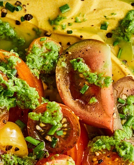 Heirloom Tomato Salad with Turmeric Yogurt
