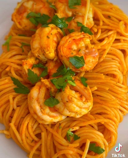 Creamy Shrimp spaghetti 