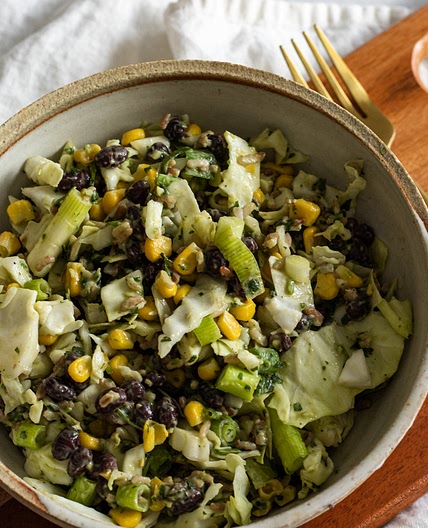 Easy Vegan Taco Salad with Cabbage, Quinoa and Cilantro