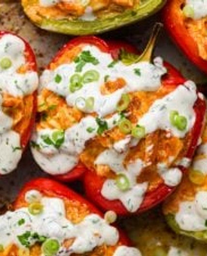 Buffalo Chicken Stuffed Peppers