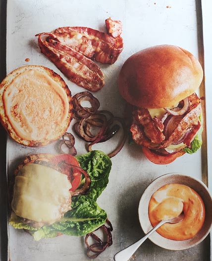 Bacon Cheeseburger with Sriracha Mayonnaise