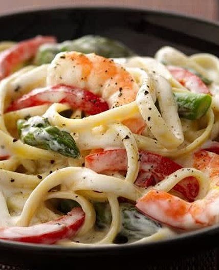 Shrimp Primavera Alfredo