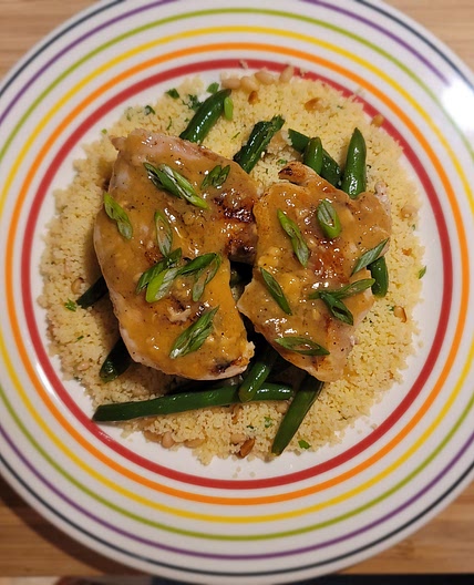 Champagne Glazed Chicken With Couscous and Green Beans