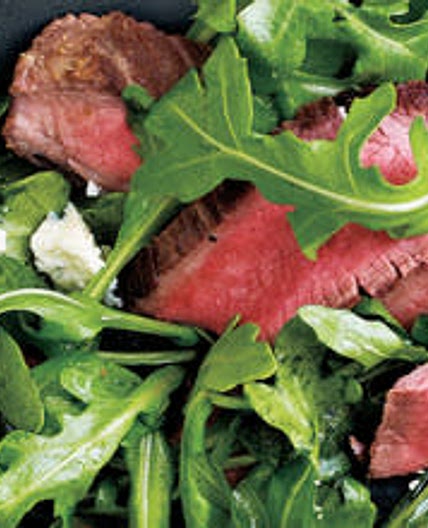 Rocket Salad with Steak and Feta Cheese