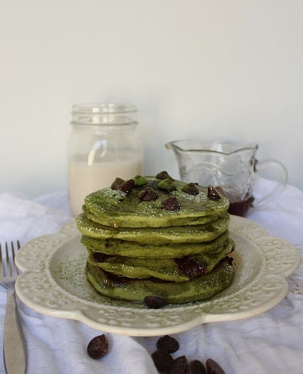 Matcha Mochi Vegan Pancakes