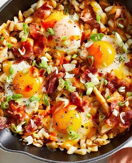 Hashbrown, Egg, Ham & Veggie Scramble
