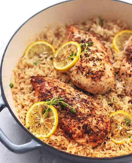 One Pot Lemon Herb Chicken & Rice