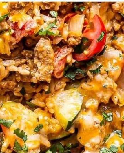 Southwest Turkey, Vegetable & Rice Skillet