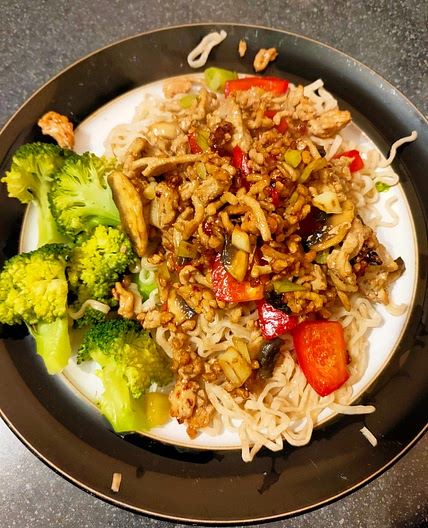 Sticky Pork and Noodles