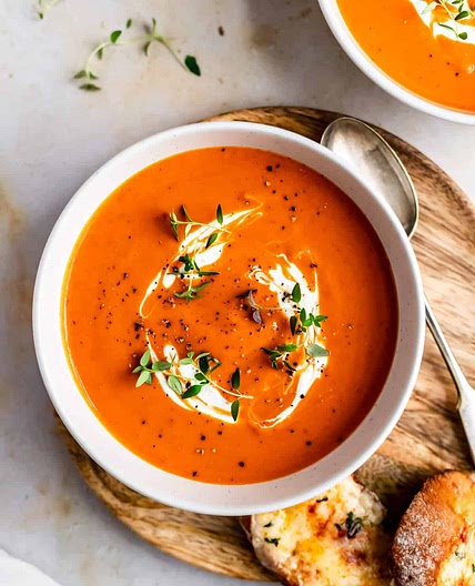 Roasted Butternut Squash and Red Pepper Soup